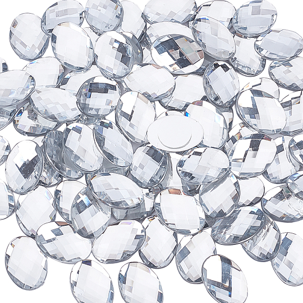

PandaHall Fingerinspire 80Pcs Extra Large Jewelry Sticker, Acrylic Rhinestone Stick On Cabochon, with Self Adhesive, Oval, Faceted, Crystal..., Clear