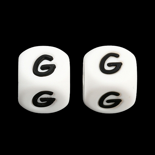 

PandaHall 20Pcs White Cube Letter Silicone Beads 12x12x12mm Square Dice Alphabet Beads with 2mm Hole Spacer Loose Letter Beads for Bracelet...