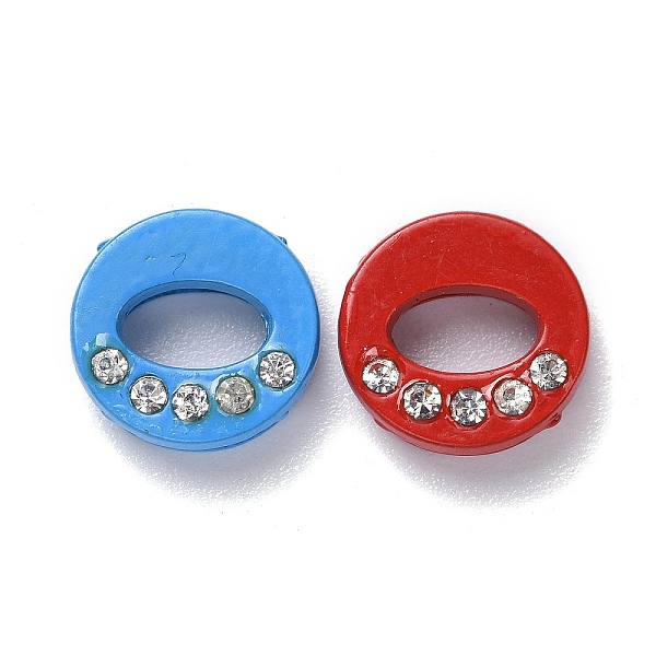 

PandaHall Spray Painted Zinc Alloy Slide Charms,with Crystal Rhinestone, Letter Slide Charms, Mixed Color, Letter.O, 11.5~13mm..., Multicolor