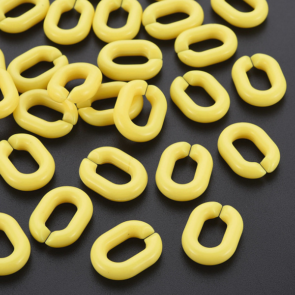 

PandaHall Opaque Acrylic Linking Rings, Quick Link Connectors, For Jewelry Chains Making, Frosted, Oval, Yellow, 19.5x15x5mm, Inner Diameter...