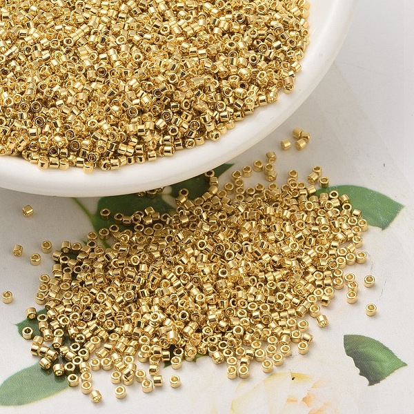 

PandaHall MIYUKI Delica Beads, Cylinder, Japanese Seed Beads, 11/0, (DB0031) 24kt Gold Plated, 1.3x1.6mm, Hole: 0.8mm, about 2000pcs/10g...