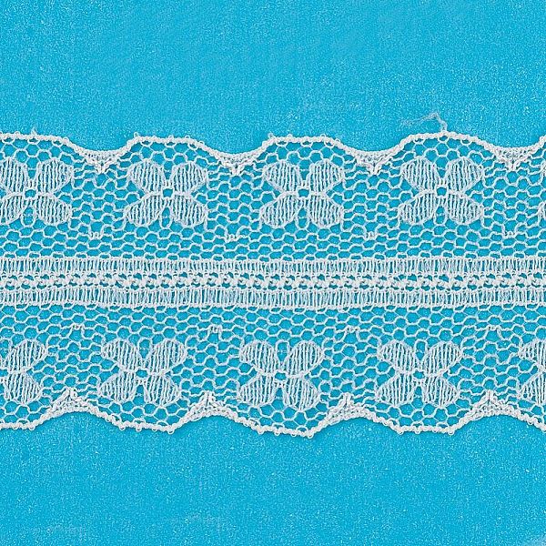 

PandaHall Lace Trim Nylon Ribbon for Jewelry Making, White, 1-1/8 inch(30mm), about 200yards/roll Nylon White