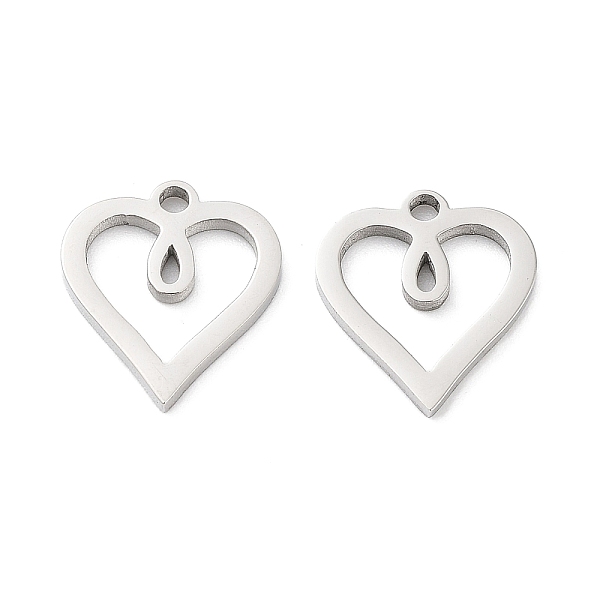 

PandaHall 316 Surgical Stainless Steel Charms, Manual Polishing, Heart Charms, Stainless Steel Color, 14x12.5x1.5mm, Hole: 1.6mm 316...
