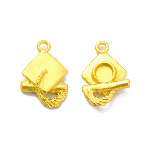 

PandaHall Rack Plating Alloy Pendant Cabochon Settings, Rhombus, Matte Gold Color, Tray: 5mm, 19.5x13.5x4mm, Hole: 1.8mm Alloy Rhombus