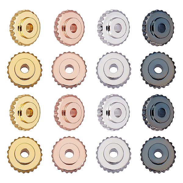 

PandaHall SUPERFINDINGS 80Pcs 4 Colors Brass Spacer Beads, Flat Round, Mixed Color, 6x2mm, Hole: 1mm, 20pcs/color Brass Flat Round