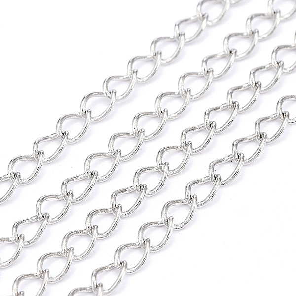 

PandaHall Brass Twisted Chains, Curb Chains, Soldered, with Spool, Oval, Lead Free & Nickel Free & Cadmium Free, Platinum, 4x3x0.5mm, about...