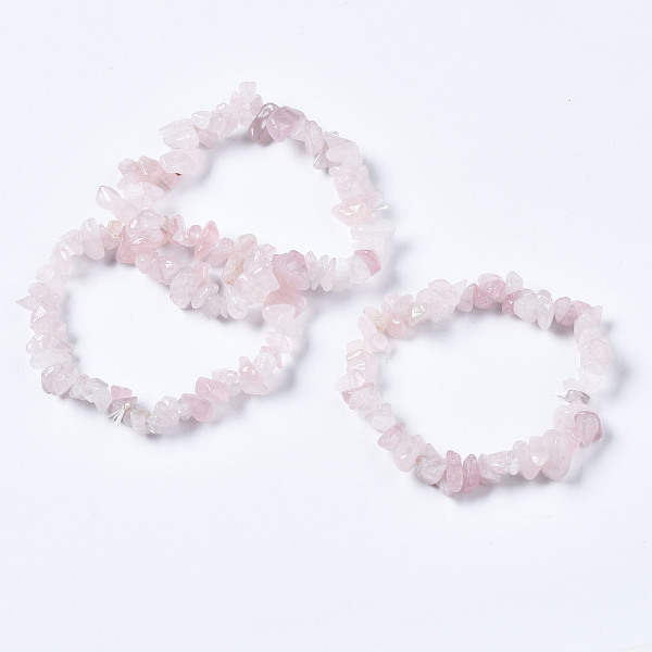 

PandaHall Unisex Chip Natural Rose Quartz Beaded Stretch Bracelets, Inner Diameter: 1-3/4~2 inch(4.5~5cm) Rose Quartz