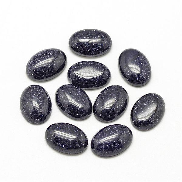 

PandaHall Synthetic Blue Goldstone Cabochons, Dyed, Oval, 14x10x6mm Blue Goldstone Oval