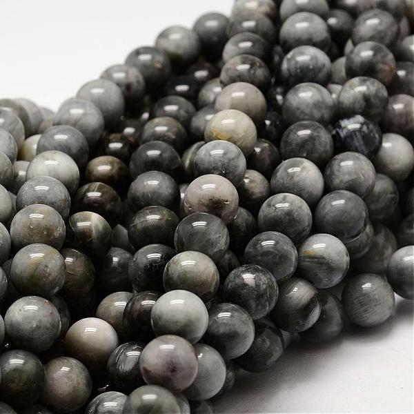 

PandaHall Natural Hawk's Eye Round Beads Strands, Eagle Eye Stone, 10mm, Hole: 1mm, about 40pcs/strand, 15.7 inch Eagle Eye Stone Round