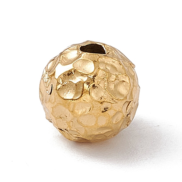 

PandaHall 304 Stainless Steel Beads, Textured, Round, Golden, 8mm, Hole: 1.8mm 304 Stainless Steel Round