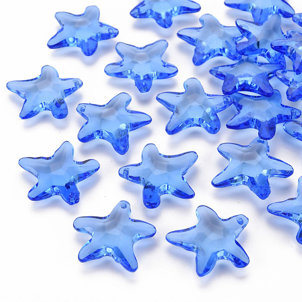 

PandaHall Transparent Acrylic Beads, Star, Blue, 28.5x29.5x7.5mm, Hole: 1.8mm, about 189pcs/500g Acrylic Star Blue