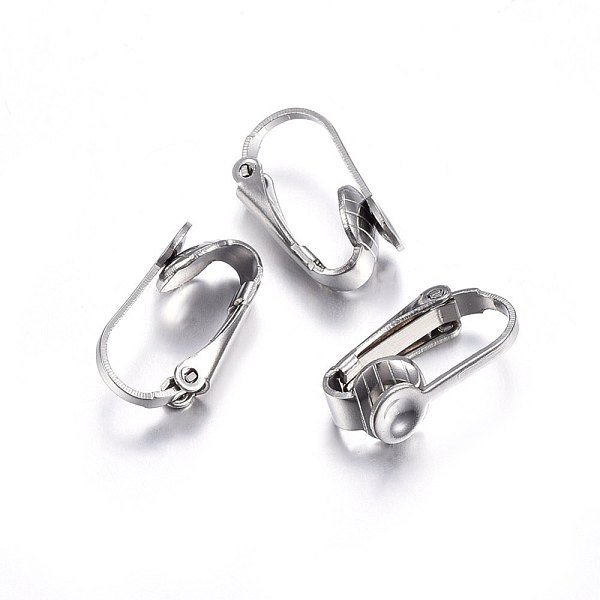 

PandaHall 304 Stainless Steel Clip-on Earring Findings, Stainless Steel Color, 16x9x7mm 304 Stainless Steel