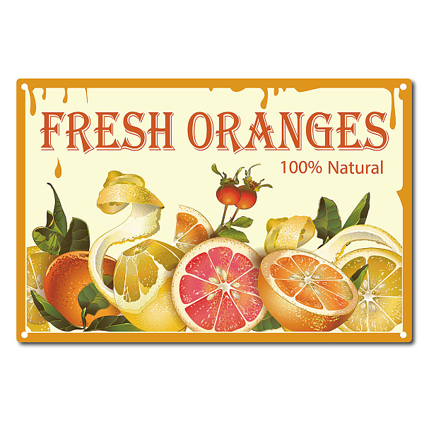 

PandaHall Vintage Metal Tin Sign, Wall Decor for Bars, Restaurants, Cafes Pubs, Fruit Pattern, 30x20cm Tinplate Fruit