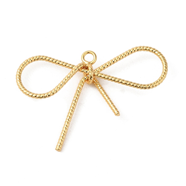 

PandaHall Brass Pendants, Bowknot, Real 18K Gold Plated, 21.5x36x4.5mm, Hole: 2mm Brass Bowknot