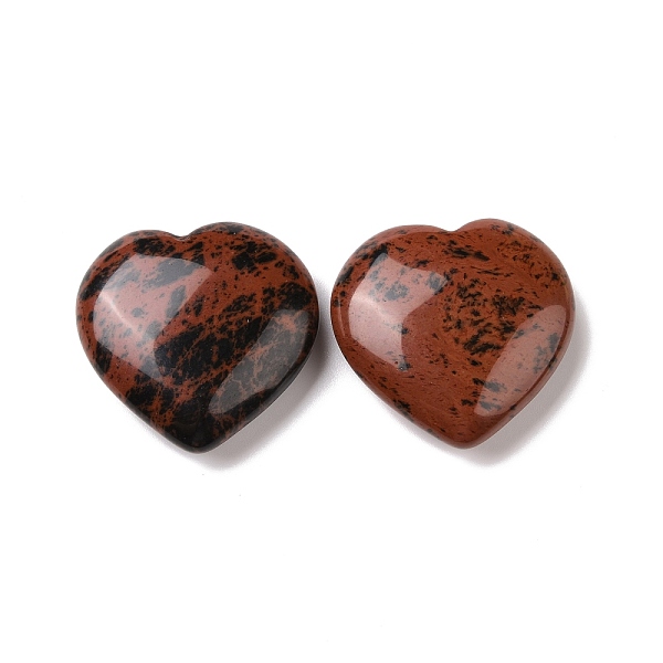 Piedra De Amor De Corazón De Obsidiana De Caoba Natural