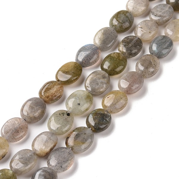 

PandaHall Natural Labradorite Beads Strands, Oval, 9~11x8~8.5x4.5~5mm, Hole: 0.8mm, about 39pcs/strand, 15.55 inch(39.5cm) Labradorite Oval