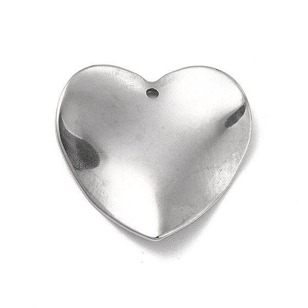 

PandaHall 201 Stainless Steel Pendants, Heart Charm, Stainless Steel Color, 21x22x1.5mm, Hole: 1.2mm 201 Stainless Steel Heart