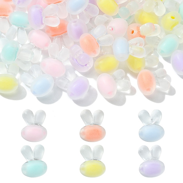 

PandaHall 60Pcs 6 Colors Transparent Clear Acrylic Beads, Frosted, DIY Accessories, Bead in Bead, Rabbit, Mixed Color, 15.5x12x10mm, Hole..., Multicolor