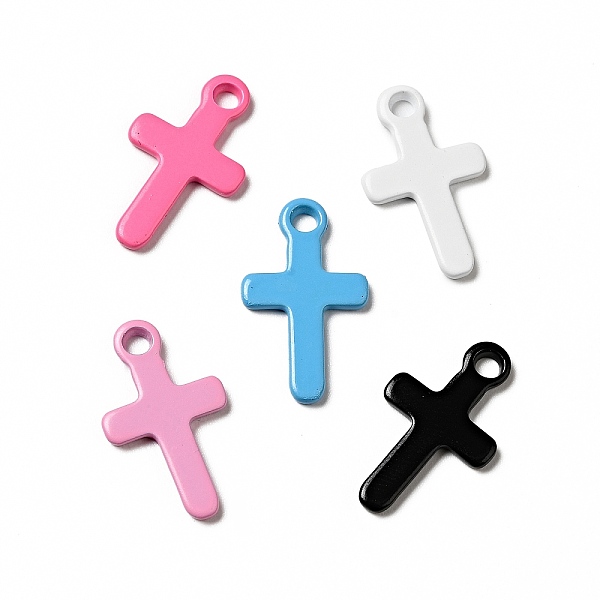 

PandaHall Spray Painted 201 Stainless Steel Pendants, Cross Charm, Mixed Color, 21x12.5x2mm, Hole: 2mm 201 Stainless Steel Cross Multicolor