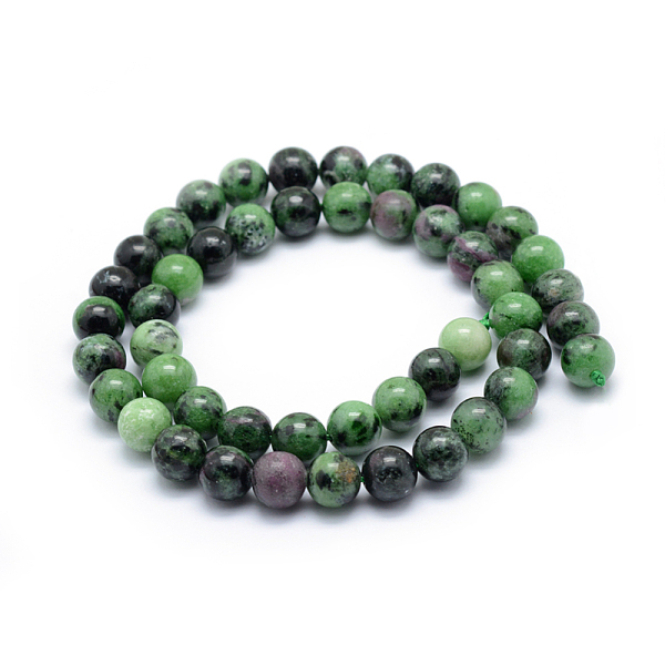 Natural Ruby In Zoisite Round Beads Strands