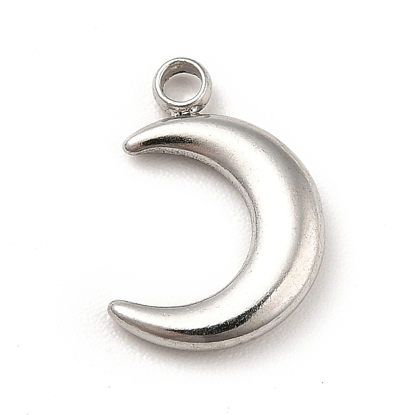 

PandaHall 304 Stainless Steel Pendants, Moon Charms, Stainless Steel Color, 12x8.5x2mm, Hole: 1.5mm 304 Stainless Steel Moon