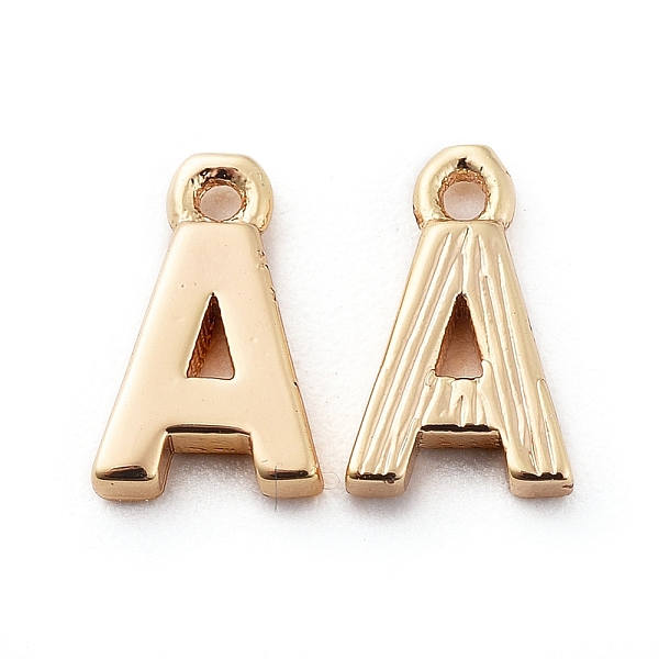 

PandaHall Brass Charms, Letter, Nickel Free, Real 18K Gold Plated, Letter.A, 8.5x5x1.5mm, Hole: 0.8mm Brass Letter