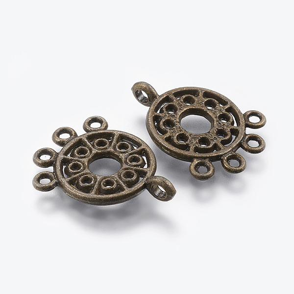 

PandaHall Alloy Chandelier Components Links, Flat Round, Antique Bronze, 23x18x2mm, Hole: 2mm Alloy Flat Round