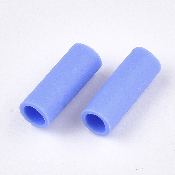 

PandaHall Rubber Beads, Tube, Cornflower Blue, 12~12.5x4~4.5mm, Hole: 3mm, about 4000pcs/500g Synthetic Rubber Tube Blue