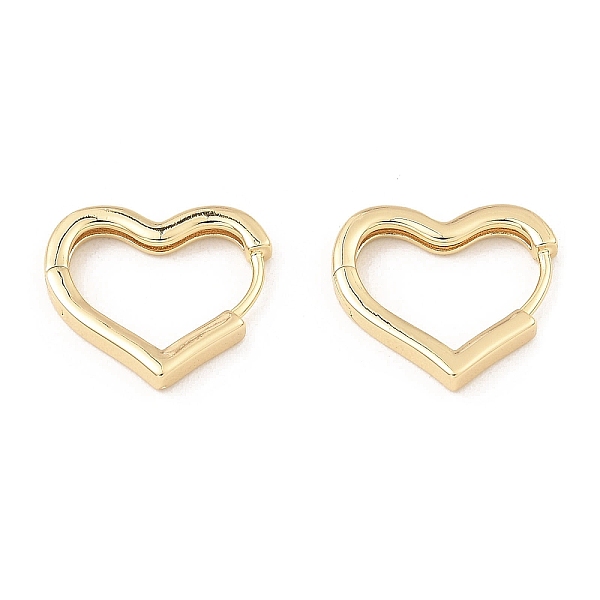 

PandaHall Brass Hoop Earrings, Heart, Light Gold, 16x18x2.5mm Brass Heart