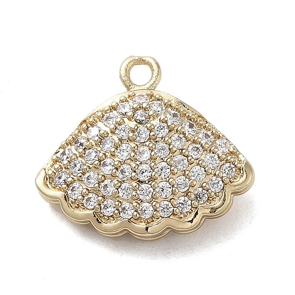 

PandaHall Brass Cubic Zirconia Pendents, Long-Lasting Plated, Shell Shape, Golden, 15x17x6mm, Hole: 1.6mm Brass+Cubic Zirconia Shell Shape..., Clear
