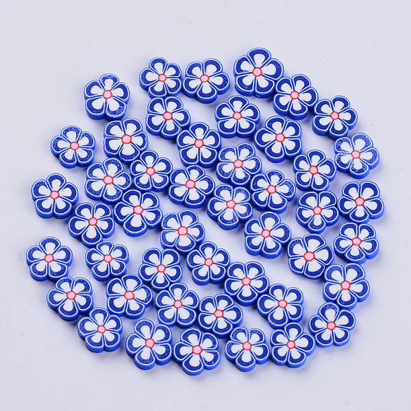 

PandaHall Handmade Polymer Clay Cabochons, Fashion Nail Art Decoration Accessories, Flower, Blue, 9~12x8.5~12x2~3mm, about 148~185pcs/37g...