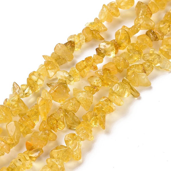 

PandaHall Natural Citrine Beads Strands, Dyed & Heated, Chip, 3~16x3~8mm, Hole: 0.7mm, 32.28''(82cm) Citrine Chip