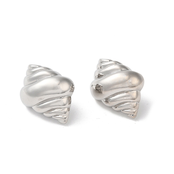 

PandaHall Rack Plating Brass Stud Earrings, Shell Shape, Long-Lasting Plated, Platinum, 27x20mm Brass Shell Shape