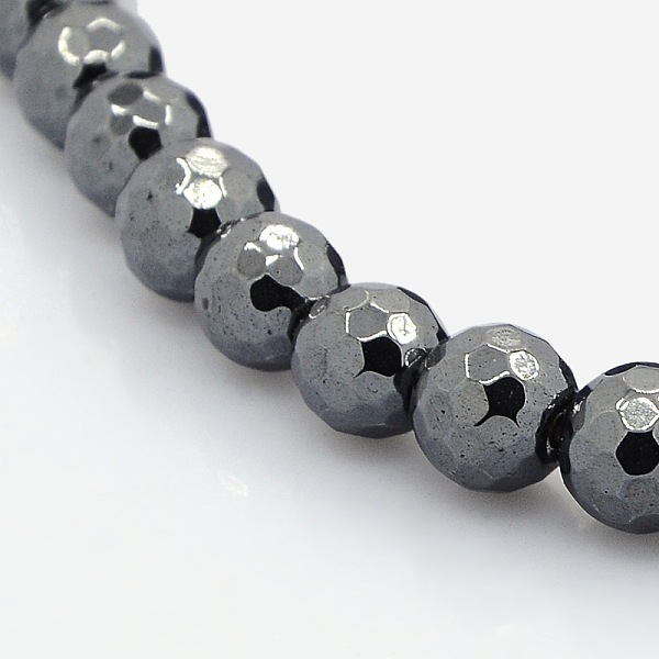 

PandaHall Faceted Round Non-magnetic Synthetic Hematite Beads Strands, Black, 8mm, Hole: 1mm, about 51pcs/strand, 16 inch Non-magnetic...