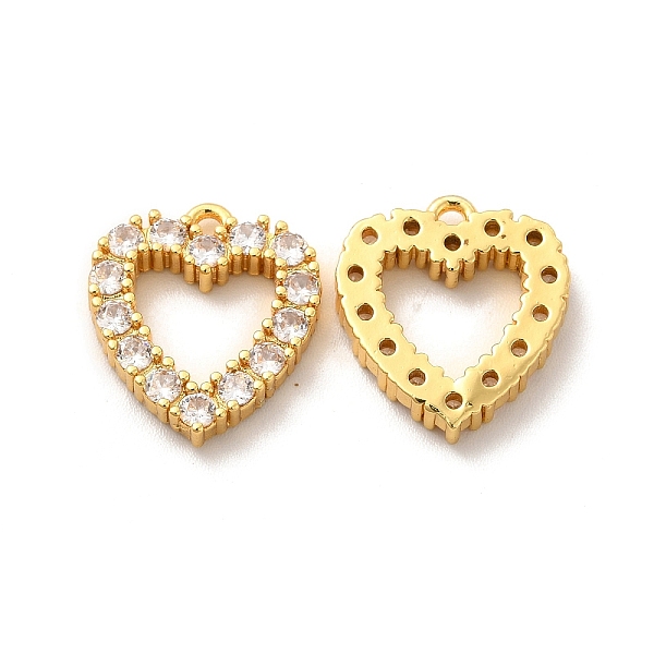 

PandaHall Brass Micro Pave Clear Cubic Zirconia Pendants, Long-Lasting Plated, Cadmium Free & Lead Free, Heart Charm, Real 18K Gold Plated...