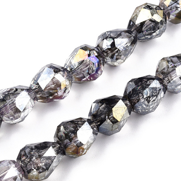

PandaHall Transparent Electroplate Glass Beads Strands, AB Color Plated, Faceted, Teardrop, Gray, 10.5x10mm, Hole: 1.2mm, about 33pcs/strand...