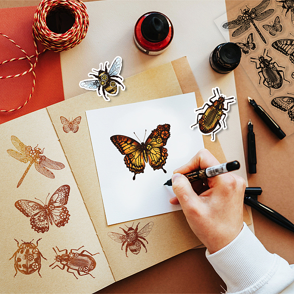 

PandaHall Custom PVC Plastic Clear Stamps, for DIY Scrapbooking, Photo Album Decorative, Cards Making, Insects, 160x110x3mm Plastic Insects...