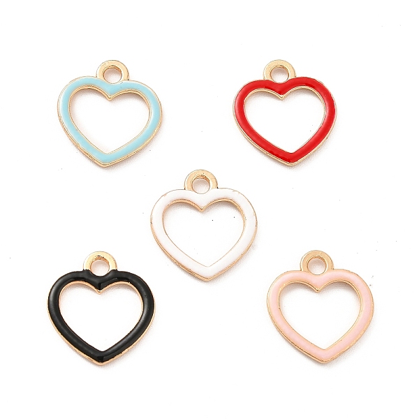 

PandaHall Alloy Enamel Pendants, Light Gold, Heart Charm, Mixed Color, 14x13x1.6mm, Hole: 2mm Alloy+Enamel Heart Multicolor