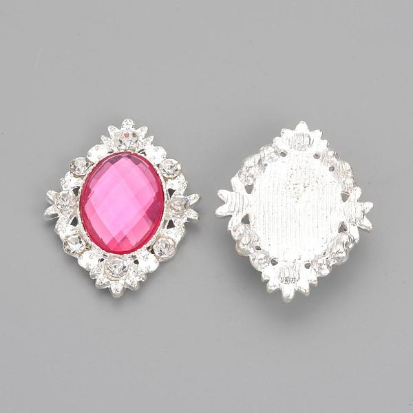 

PandaHall Alloy Rhinestone Flat Back Cabochons, with Acrylic Rhinestone, Oval, Silver Color Plated, Orchid, 32x25x4.5mm Acrylic Rhinestone..., Purple