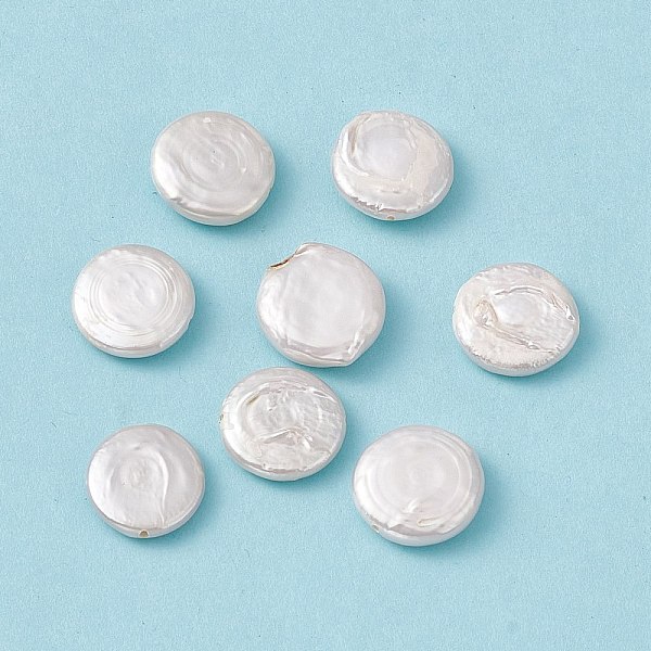 

PandaHall Baroque Natural Keshi Pearl Beads, Flat Round, Seashell Color, 16~18.5x3.5~6.5mm, Hole: 0.9mm Pearl Flat Round