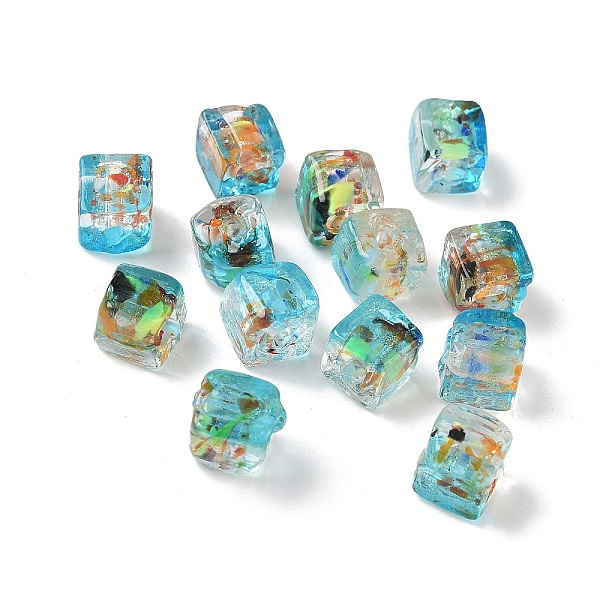 Baking Painted Handmade Gold Sand Lampwork Beads