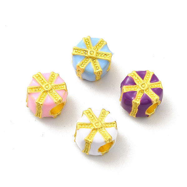 

PandaHall Alloy Enamel European Beads, Large Hole Beads, Lead Free & Cadmium Free, Matter Gold Color, Gift Box, Mixed Color, 11.5x10x8.8mm..., Multicolor