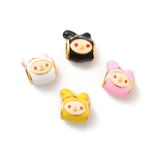 

PandaHall Alloy Enamel European Beads, Large Hole Beads, Lead Free & Cadmium Free, Matter Gold Color, Rabbit, Mixed Color, 14x12x10mm, Hole..., Multicolor