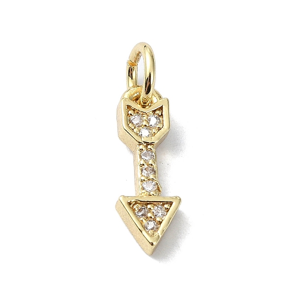 

PandaHall Brass Micro Pave Claer Cubic Zirconia Charms, with Jump Ring, Arrow, Real 18K Gold Plated, 14x4.5x2mm, Hole: 3mm Brass+Cubic..., Clear
