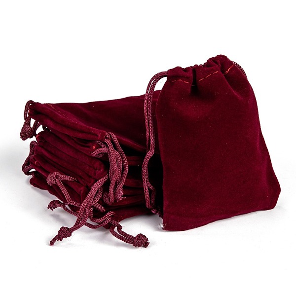 

PandaHall Rectangle Velvet Pouches, Gift Bags, Dark Red, 9x7cm Velvet Red