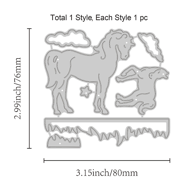 

PandaHall GLOBLELAND Horse Metal Cutting Dies Happy Mothers' Day Die Cuts Stencil Template Moulds for Scrapbook Embossing Album Paper Card...