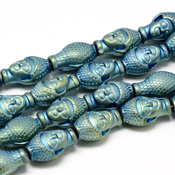 

PandaHall Electroplate Non-magnetic Synthetic Hematite Beads Strands, Matte Style, Buddha Head, Green Plated, 14x9.5x7.5mm, Hole: 1mm, about...