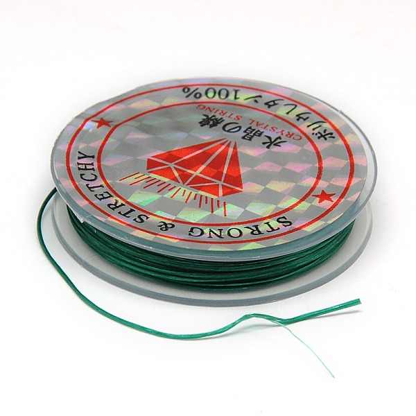 

PandaHall Flat Elastic Crystal String, String Cord Crystal Threads, Sea Green, 0.8mm, about 10.93 yards(10m)/roll Spandex Flat Green