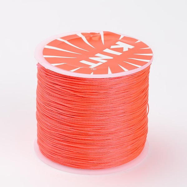 

PandaHall Round Waxed Polyester Cords, Twisted Cord, Dark Orange, 0.5mm, about 115.92 yards(106m)/roll Waxed Polyester Cord Round Orange