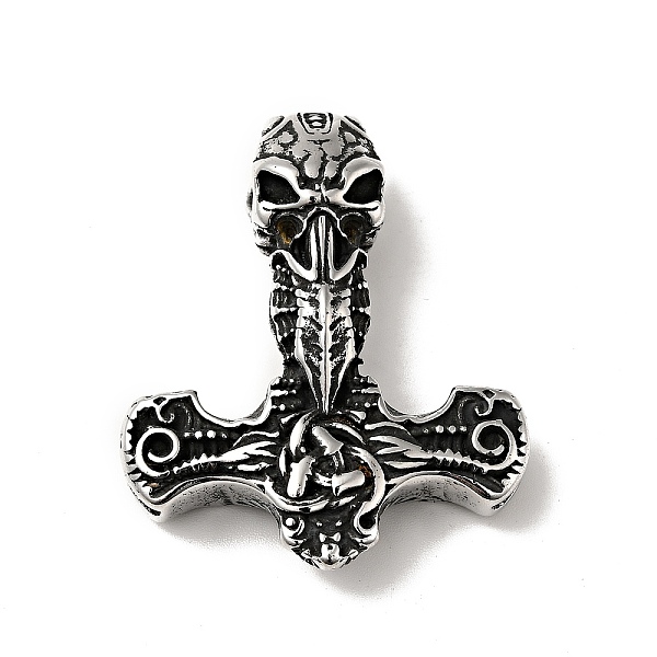 

PandaHall 304 Stainless Steel Manual Polishing Pendants, Skull Anchor Charms, Antique Silver, 44x36x13.5mm, Hole: 6mm 304 Stainless Steel...